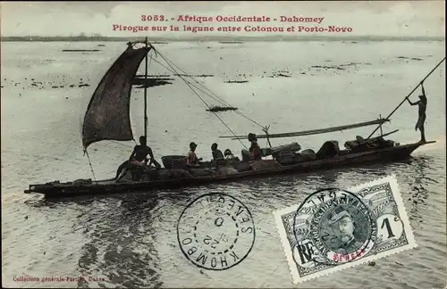 Ak Dahomey Benin, Pirogue sur la lagune entre Cotonou et Porto Novo