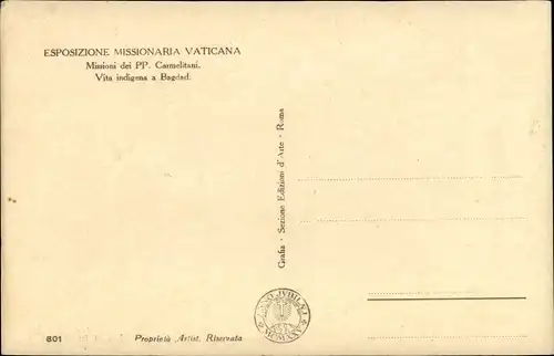 Ak Esposizione Missionaria Vaticana, Missioni de PP. Carmelitani, Vita indigena a Bagdad