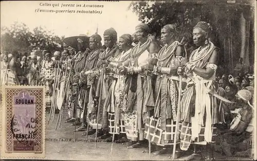 Ak Femmes guerriers redoutables, afrikanische Krieger