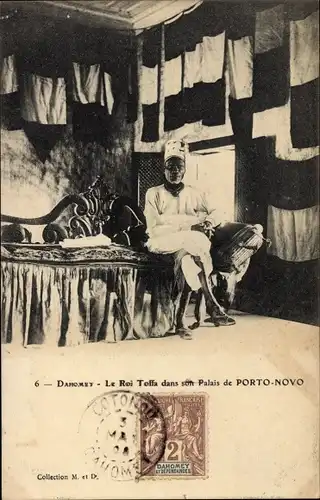 Ak Porto Novo Dahomey Benin, Le Roi Toffa dans son Palais