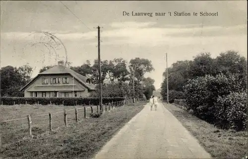 Ak Schoorl Nordholland Niederlande, De Laanweg naar 't Station