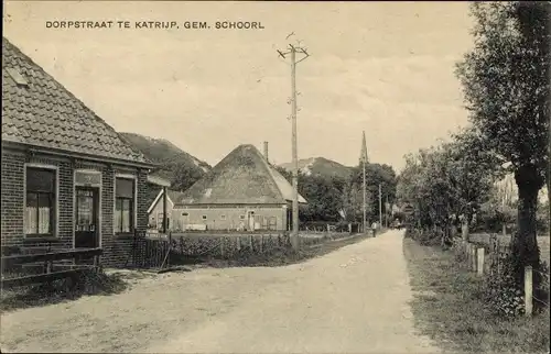 Ak Schoorl Nordholland Niederlande, Dorpstraat te Katrijp