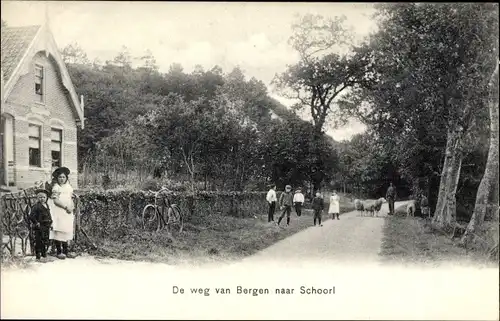 Ak Schoorl Nordholland Niederlande, De weg van Bergen