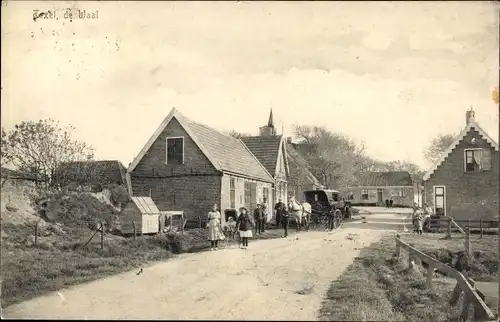 Ak Texel Nordholland Niederlande, de Waal, Straßenpartie