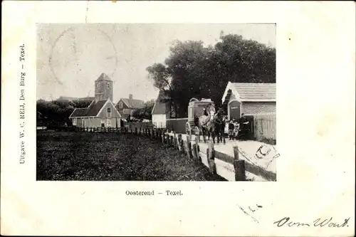 Ak Oosterend Texel Nordholland Niederlande, Straßenpartie, Kutsche