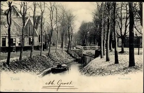 Ak Twisk Nordholland Niederlande, Westeinde, Kanal