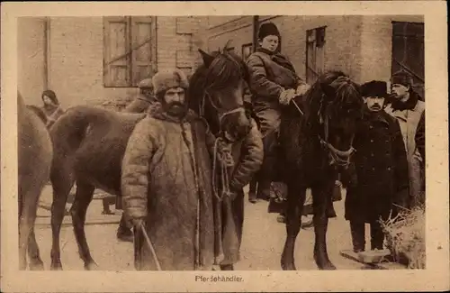 Ak Russland?, Pferdehändler, Männer in traditioneller Kleidung