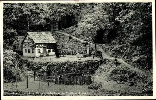 Ak Seiffen im Erzgebirge, Freilichtbühne Bergschacht Geyer