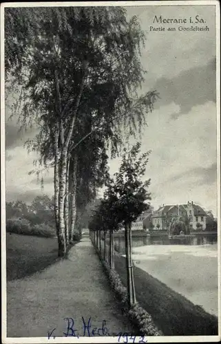 Ak Meerane in Sachsen, Partie am Gondelteich