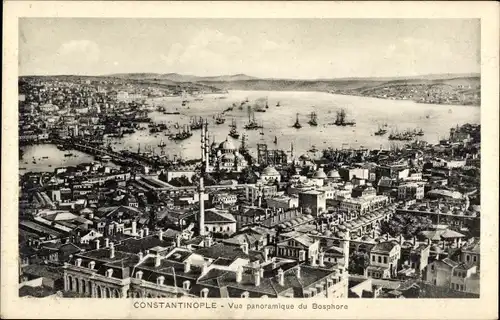 Ak Konstantinopel Istanbul Türkei, Vue panoramique du Bosphore