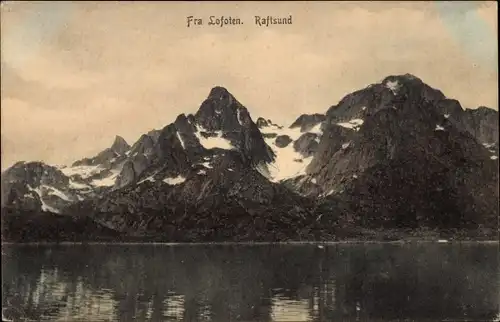 Ak Lofoten Norwegen, Gebirge, Wasserstraße Raftsund