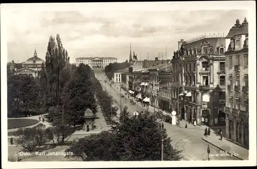 Ak Kristiania Christiania Oslo Norwegen, Karl Johansgate, Kiosk
