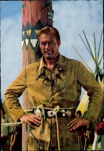 Ak Schauspieler Lex Barker am Marterpfahl, Portrait