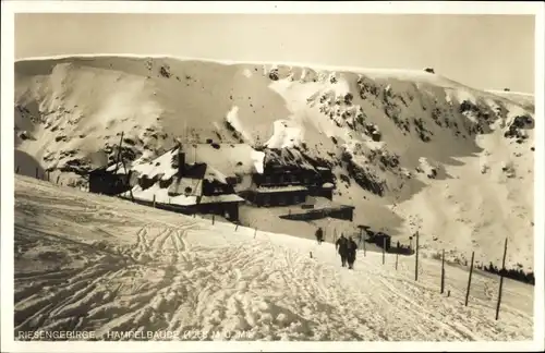 Ak Karpacz Krummhübel Riesengebirge Schlesien, Hampelbaude, Schronisko Strzecha Akademicka