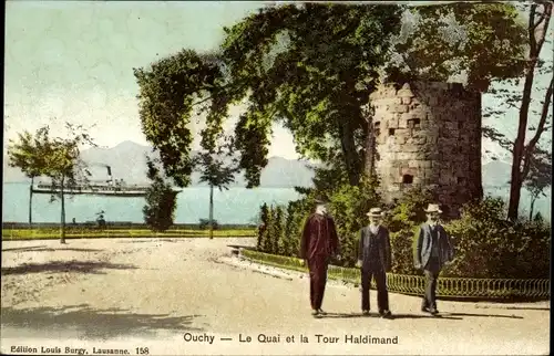 Ak Ouchy Kt Waadt, Le Quai et la Tour Haldimand