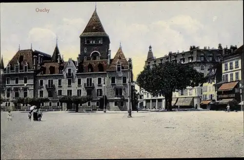 Ak Ouchy Lausanne Kt. Waadt, Marktplatz