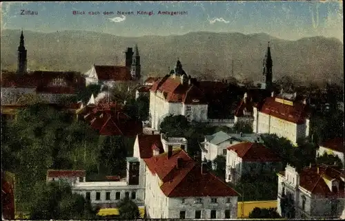 Ak Zittau Sachsen, Blick nach dem neuen kgl. Amtsgericht, Teilansicht