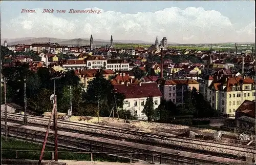 Ak Zittau in Sachsen, Blick vom Kummersberg