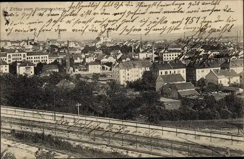 Ak Zittau in der Oberlausitz, Panorama vom Kummersberg aus