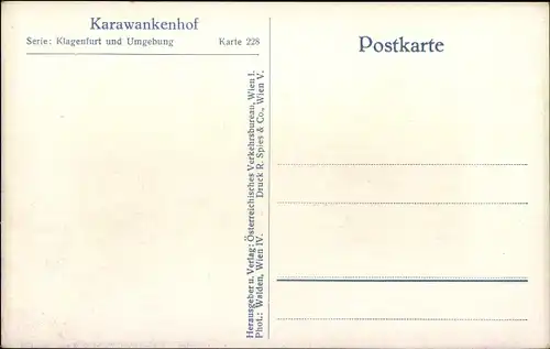 Ak Klagenfurt am Wörthersee Kärnten, Karawankenhof