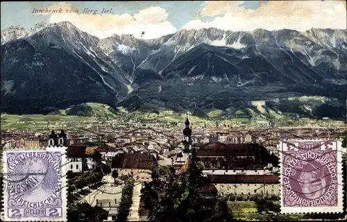 Ak Innsbruck Tirol, Blick auf die Stadt vom Berg Isel