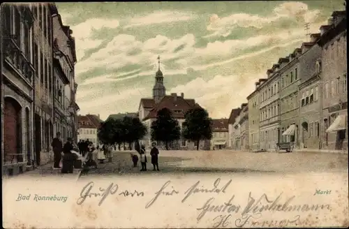 Ak Ronneburg in Thüringen, Markt