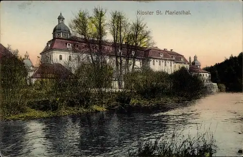 Ak Ostritz in der Oberlausitz, Kloster Sankt Marienthal