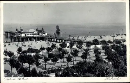 Ak Ostseebad Ahlbeck Heringsdorf auf Usedom, Seebrücke, Panorama