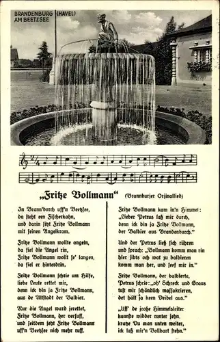 Lied Ak Brandenburg an der Havel, Am Beetzsee, Springbrunnen