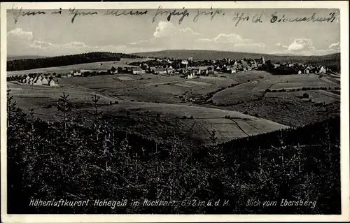 Ak Hohegeiß Braunlage im Oberharz, Blick vom Ebersberg