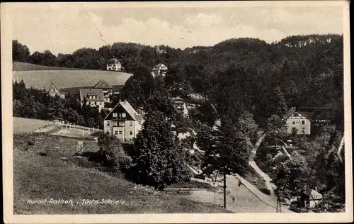 Ak Rathen an der Elbe Sächsische Schweiz, Teilansicht