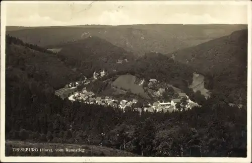 Ak Treseburg Thale im Harz, Blick vom Rennstieg