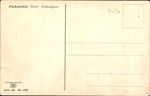 Ak Dinkelsbühl in Mittelfranken, untere Schmiedgasse, Nenke & Ostermaier Serie 149 Nr 2764
