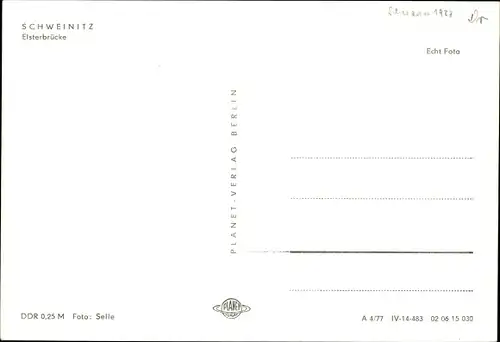 Ak Schweinitz Jessen an der Elster, Elsterbrücke