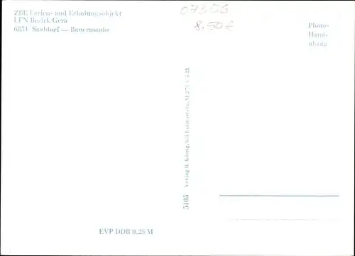 Ak Saaldorf Bad Lobenstein in Thüringen, Erholungsheim, Bauernstube