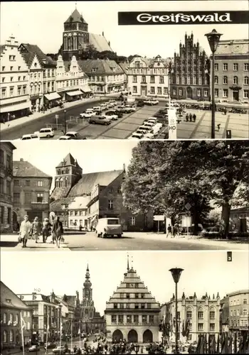 Ak Hansestadt Greifswald, Platz der Freundschaft, Straße der Freundschaft, Rathaus
