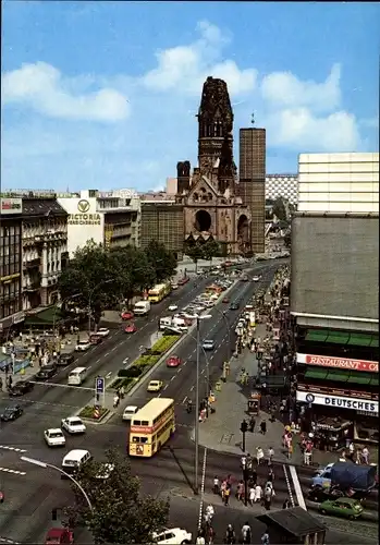 Ak Berlin Charlottenburg, Kurfürstendamm mit Kaiser Wilhelm-Gedächtniskirche