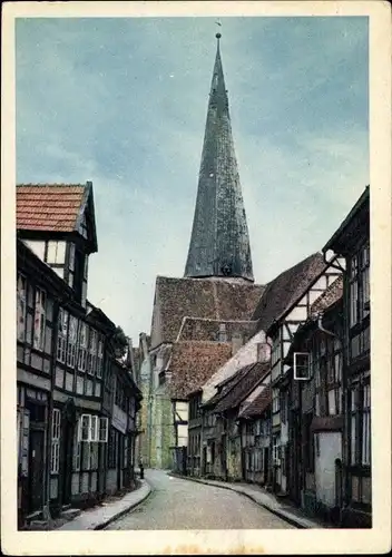 Ak Salzwedel in der Altmark, Salzstraße mit Marienkirche