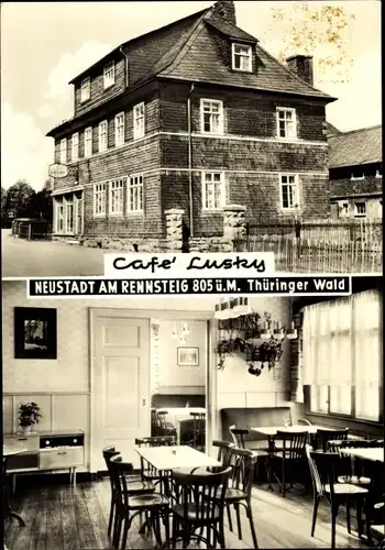 Ak Neustadt am Rennsteig Großbreitenbach in Thüringen, Café Lusky