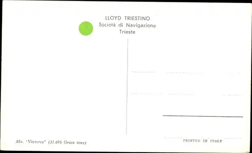 Ak Dampfer Mv. Victoria, Lloyd Triestino