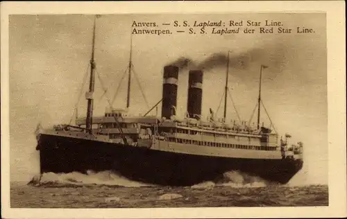 Ak Dampfer S.S. Lapland, Red Star Line