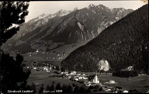 Ak Stockach Bach Tirol, Blick ins Lechtal, Gebirgspanorama