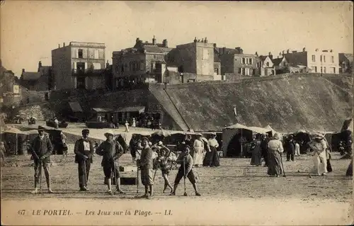 Ak Le Portel Pas de Calais, Les Jeux sur la Plage