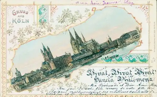 Passepartout Ak Köln am Rhein, Blick auf die Stadt, Kölner Dom
