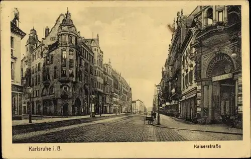 Ak Karlsruhe in Baden, Kaiserstraße