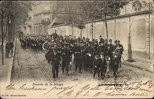 Ak Luxemburg Luxembourg, Rentree de la troupe