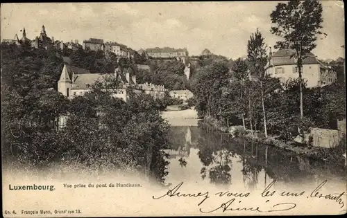 Ak Luxemburg Luxembourg, Vue prise du pont du Hundhaus