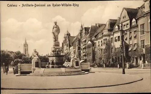 Ak Koblenz am Rhein, Artillerie Denkmal am Kaiser Wilhelm Ring