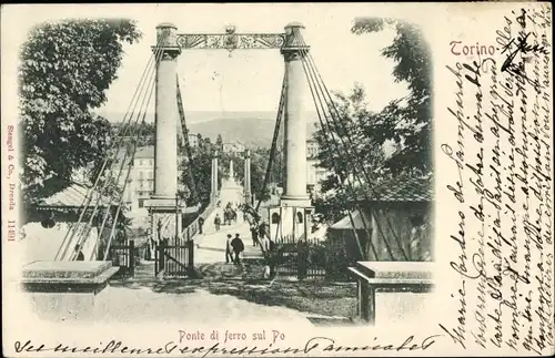 Ak Torino Piemonte, Ponte di Ferro sul Po, Brücke