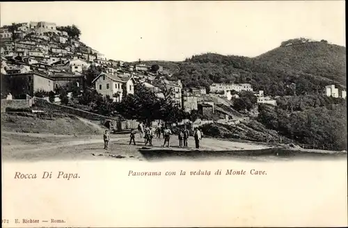 Ak Rocca di Papa Lazio, Panorama con la veduta di Monte Cave